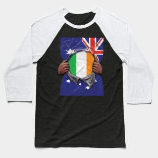 Ireland Flag Australian Flag Ripped - Gift for Irish From Ireland Baseball T-Shirt